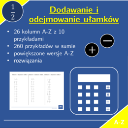 Dodawanie i odejmowanie ułamków | matematyka | 26 kolumn