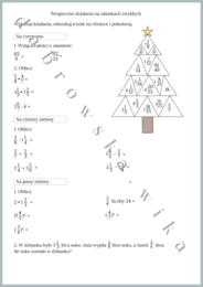 Świąteczne działania na ułamkach zwykłych