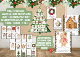 Christmas Advent Calendar | 2 pytania na 24 dni! Flashcards ze słówkami świątecznymi| Szablony z miejscem do wpisania własnych pytań| Choinka - plakat- 12 x A 4| Edukacyjna i kolorowa świąteczna dekoracja z praktycznym zastosowaniem