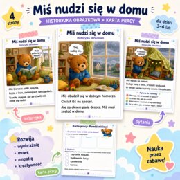 Miś nudzi się w domu