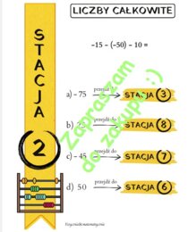 Stacje zadaniowe jako pomysł na lekcję - liczby całkowite.