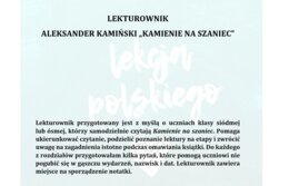LEKTUROWNIK- KAMIENIE NA SZANIEC ALEKSANDER KAMIŃSKI
