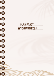 PLAN PRACY WYCHOWAWCZEJ