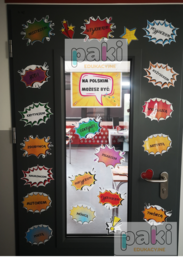 Dekoracja na drzwi sali - pracowni polonistycznej, GAZETKA NA polskim możesz być...