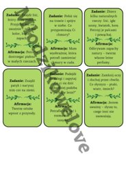 Karty mocy w lesie i parku