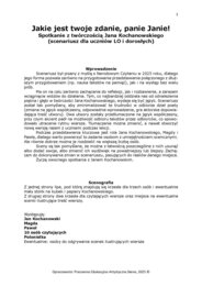 Jakie jest twoje zdanie, panie Janie! Spotkanie z twórczością Jana Kochanowskiego (scenariusz dla uczniów LO i dorosłych)