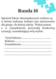 Egzamin ósmoklasisty! Argumentacja+klucz! Spośród bohataterów lektur wybierz tego, który...PDF!
