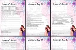 Women's Day (Dzień Kobiet) Worksheet Karty Pracy język angielski zestaw poziomy A1 – B2
