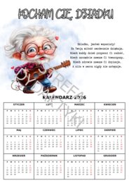 DZIEŃ BABCI I DZIADKA - kalendarz 2026 (33 wzory)