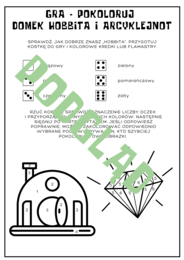 Pokoloruj domek hobbita i Arcyklejnot (kodowanka na podstawie Hobbita)