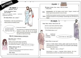 Antygona - cztery puste i cztery uzupełnione karty