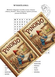 Wykreślanka „Pinokio” – szybkie, angażujące utrwalenie lektury