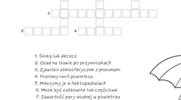 Poznajemy i opisujemy pogodę - krzyżówka klasa 4