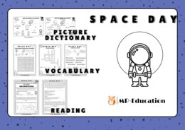 Space Day - słowniczki obrazkowe + ćwiczenie na słownictwo + czytanie ze zrozumieniem