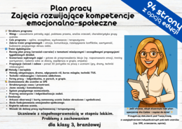 Plan pracy – Zajęcia rozwijające kompetencje emocjonalno-społeczne