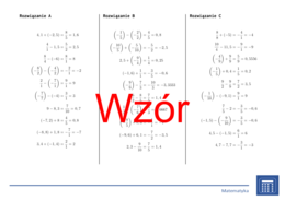 Dodawanie i odejmowanie liczb wymiernych | matematyka | 26 kolumn