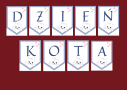 DZIEŃ KOTA – girlanda – napis – 2 wersje – gazetka