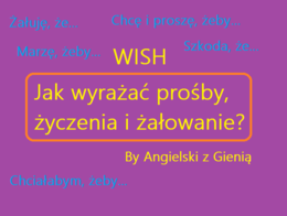 WISH - materiał do druku i samodzielnego wypełniania (z odpowiedziami)