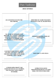 Pan Tadeusz – Adam Mickiewicz - Pytania i Odpowiedzi |Karty do lektury