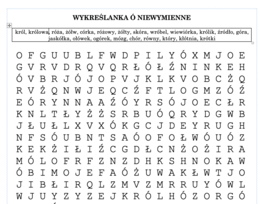 Wykreślanka - ó niewymienne