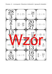 Domino - Mnożenie dodatnich i ujemnych ułamków | matematyka