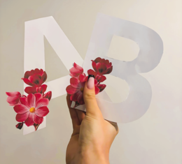 GIRLANDA kwiatowa – cały alfabet, cyfry, znaki specjalne