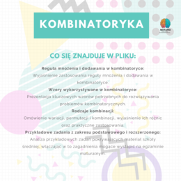 NOTATKA - KOMBINATORYKA - liceum - matematyka