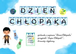 Dzień chłopaka - girlanda, przypinki, dyplomy, krawaty