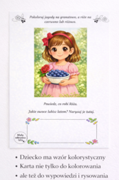 Róża je jagody – czytanie i kolorowanie [Karta pracy]