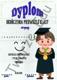 Dyplom ukończenia pierwszej klasy