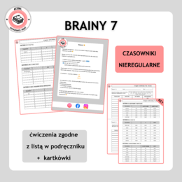 Czasowniki nieregularne - ćwiczenia i kartkówki  (Brainy 7)