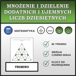 Trimino - Mnożenie i dzielenie dodatnich i ujemnych liczb dziesiętnych | matematyka