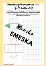 GRANIASTOSŁUPY PROSTE I ICH POLE CAŁKOWITE