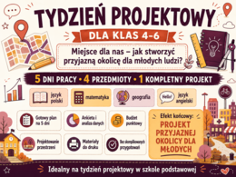 Tydzień projektowy dla klas 4–6 – projekt przyjaznej okolicy dla młodych | język polski, matematyka, język angielski, geografia - projekt interdyscyplinarny