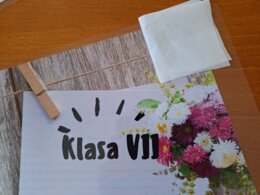 Klasa 7 - dekoracja, witacz, tabliczka na drzwi