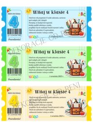 Powitalny Bilet do Klasy 4