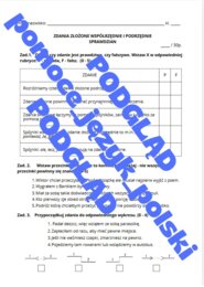 Zdania złożone współrzędnie i podrzędnie - sprawdzian + klucz odpowiedzi