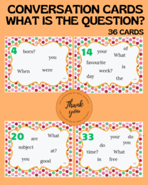 WHAT IS THE QUESTION? CONVERSATION CARDS