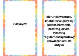 Fiszki, renesans, 12 pojęć, pdf do druku