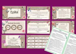 EPIKA – prezentacja + wklejka: powieść i jej typy - egzamin - powtórzenie - kl. .4-8