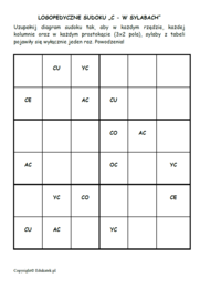 Logopedyczne sudoku (sylaby) - zabawy logopedyczne