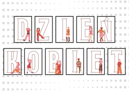 DZIEŃ KOBIET - napis na gazetkę na tablicę szkolną