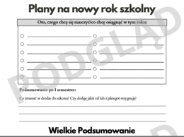 Plany na nowy rok szkolny