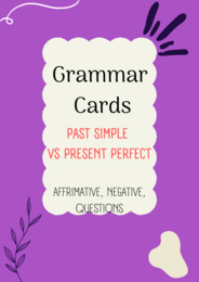 Past Simple vs Present Perfect/ Karty do mówienia/ Mówienie/ Speaking/ Zestaw/ Pakiet/ Klasy 4-8/ Klasa 7/ Klasy 6-8/ SP/ Warm-up/ Rozgrzewka/ Gramatyka/ Grammar/ Grammar cards/ Grammar cards/ E8
