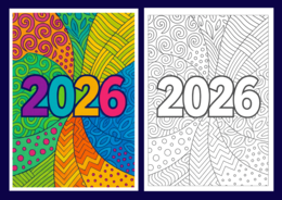 🎆NOWY ROK - Noworoczne kolorowanki w stylu zentangle – zestaw 22 kart