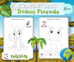 Światowy Dzień Dzikiej Przyrody. Dzika przyroda. Kolorowanki, Dyplomy. Odznaki