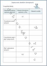 Zapisywanie ułamków dziesiętnych
