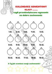 Kalendarz adwentowy, czyli przedświąteczne wyzwanie na dobre zachowanie