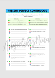 Present Perfect Continuous - przekształcanie zdań – ćwiczenia – zdania twierdzące – przeczenia – pytania – karta pracy – matura rozszerzona