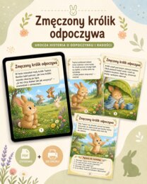 Zmęczony królik odpoczywa - historyjka o odpoczynku